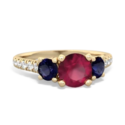 Ruby Pave Trellis 14K Yellow Gold ring R5500