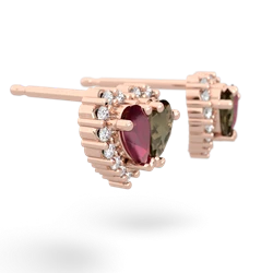 Ruby Halo 14K Rose Gold earrings E7008