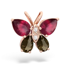 Ruby Butterfly 14K Rose Gold pendant P2215