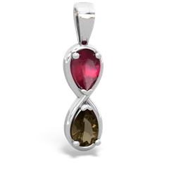 Ruby Infinity 14K White Gold pendant P5050