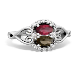 Ruby Love Nest 14K White Gold ring R5860