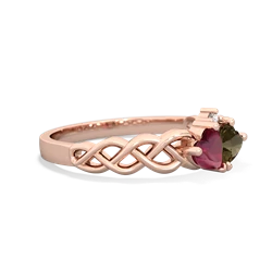 Ruby Heart To Heart Braid 14K Rose Gold ring R5870