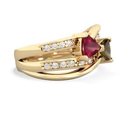 Ruby Bowtie 14K Yellow Gold ring R2360