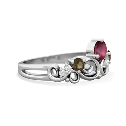 Ruby Crown Keepsake 14K White Gold ring R5740