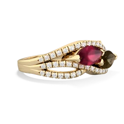 Ruby Diamond Rivers 14K Yellow Gold ring R3070