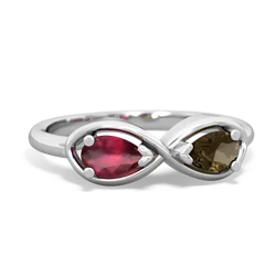 Ruby Infinity 14K White Gold ring R5050