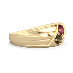 Ruby Men's Streamline 14K Yellow Gold ring R0460