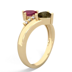 Ruby Heart To Heart 14K Yellow Gold ring R2064