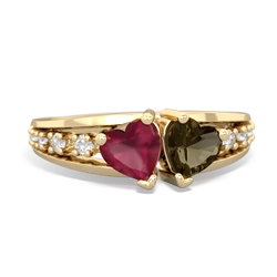 Ruby Heart To Heart 14K Yellow Gold ring R3342