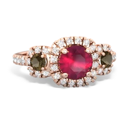 Ruby Regal Halo 14K Rose Gold ring R5350