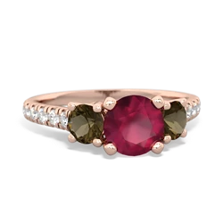 Ruby Pave Trellis 14K Rose Gold ring R5500