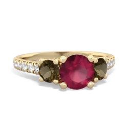 Ruby Pave Trellis 14K Yellow Gold ring R5500