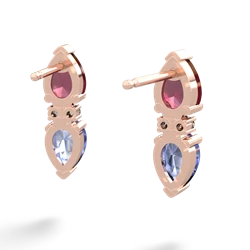 Ruby Bowtie Drop 14K Rose Gold earrings E0865