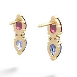 Ruby Bowtie Drop 14K Yellow Gold earrings E0865