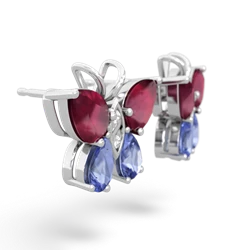 Ruby Butterfly 14K White Gold earrings E2215