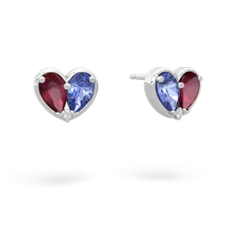 Ruby 'Our Heart' 14K White Gold earrings E5072