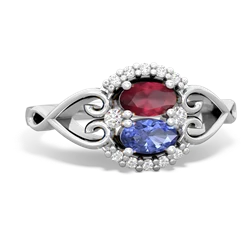 Ruby Love Nest 14K White Gold ring R5860