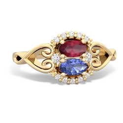 Ruby Love Nest 14K Yellow Gold ring R5860