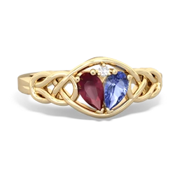 Ruby Celtic Love Knot 14K Yellow Gold ring R5420