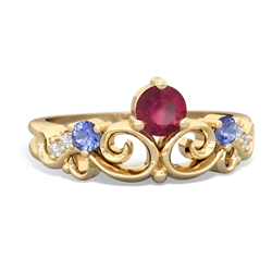 Ruby Crown Keepsake 14K Yellow Gold ring R5740