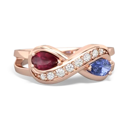 Ruby Diamond Infinity 14K Rose Gold ring R5390