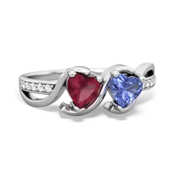 Ruby Side By Side 14K White Gold ring R3090