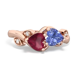 Ruby Floral Elegance 14K Rose Gold ring R5790