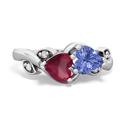 Ruby Floral Elegance 14K White Gold ring R5790