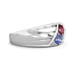 Ruby Men's Streamline 14K White Gold ring R0460