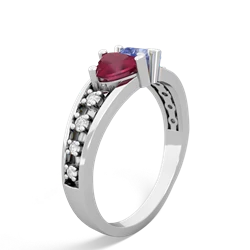 Ruby Heart To Heart 14K White Gold ring R3342