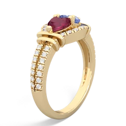 Ruby Art-Deco Keepsake 14K Yellow Gold ring R5630