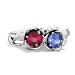 Ruby Rose Garden 14K White Gold ring R5510