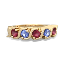 Ruby Anniversary Band 14K Yellow Gold ring R2089