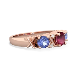 Ruby Hugs And Kisses 14K Rose Gold ring R5016