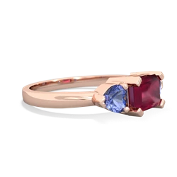 Ruby Three Stone 14K Rose Gold ring R5235