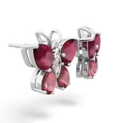 Ruby Butterfly 14K White Gold earrings E2215