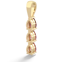 Ruby Dew Drops 14K Yellow Gold pendant P2251