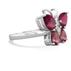 Ruby Butterfly 14K White Gold ring R2215