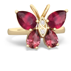 Ruby Butterfly 14K Yellow Gold ring R2215