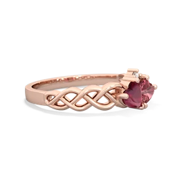 Ruby Heart To Heart Braid 14K Rose Gold ring R5870