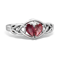 Ruby Celtic Love Knot 14K White Gold ring R5420