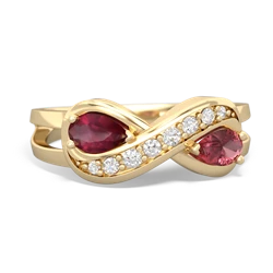 Ruby Diamond Infinity 14K Yellow Gold ring R5390