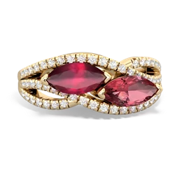 Ruby Diamond Rivers 14K Yellow Gold ring R3070