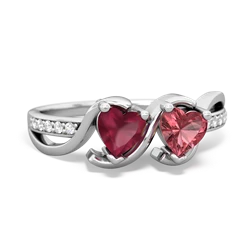 Ruby Side By Side 14K White Gold ring R3090