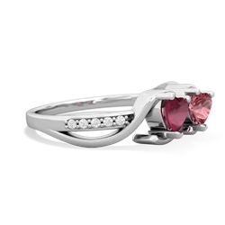 Ruby Side By Side 14K White Gold ring R3090