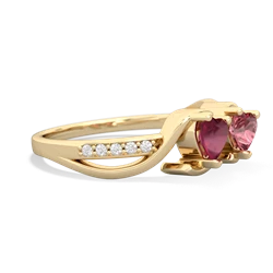 Ruby Side By Side 14K Yellow Gold ring R3090