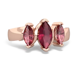 Ruby Three Peeks 14K Rose Gold ring R2433