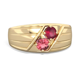 Ruby Men's Streamline 14K Yellow Gold ring R0460