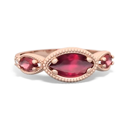 Ruby Milgrain Marquise 14K Rose Gold ring R5700