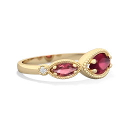 Ruby Milgrain Marquise 14K Yellow Gold ring R5700